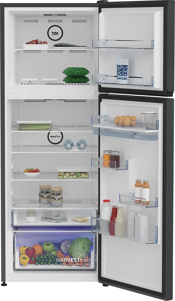 Beko No Frost Refrigerator, 447 Litres, 2 Doors, Digital Display, Inverter, Water Tap, Black, B3RDNE500LXBR