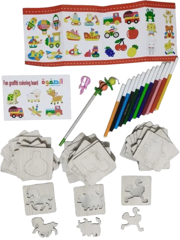 Educational Wooden Puzzle For Children With R42-2 Coloring Pencils