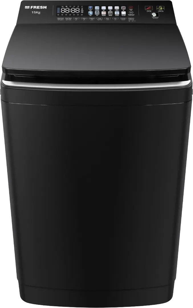 غسالة ملابس فوق أوتوماتيك فريش تحميل علوي، 15 كجم، شاشة ديجيتال، مضخة، أسود، FTM-15B