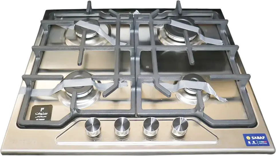 Built-In Fresh Modena Gas Cooker, 60 Cm, 4 Burners, Full Safety, Cast Iron Holders, Stainless Steel Silver