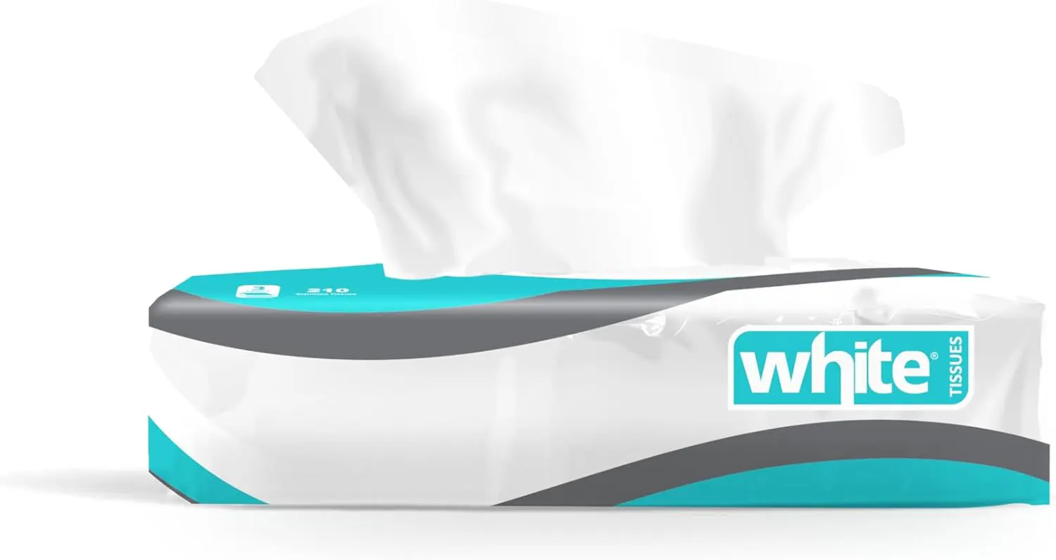 White Extra Soft Facial Tissues, 210 Tissues
