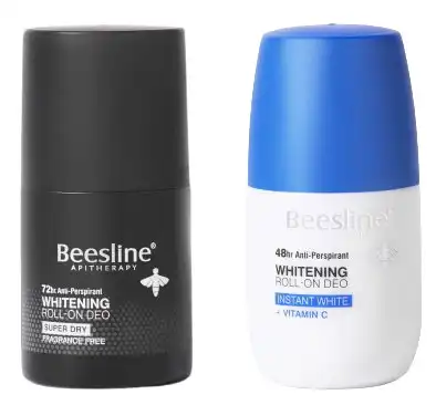 BEESLINE WHITENING ROLL ON DEODORANT instant white + vitamin c & super dry fragrance free  OFFER (1+1)