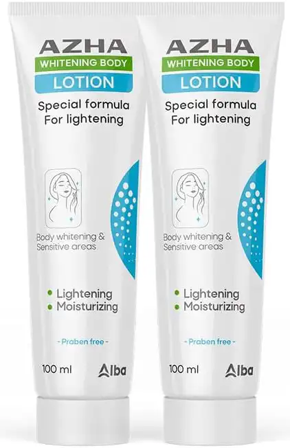 Azha whitening body lotion special formula for lightening body whitening & senstive area 100 Ml (1+1 )