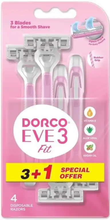 شفرات حلاقة للنساء 3 شفرات + 1 هدية من دوركو ايف 3