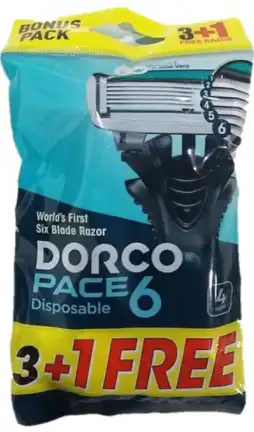 DORCO PACE 6, 3 BLADES RAZOR + 1 FREE