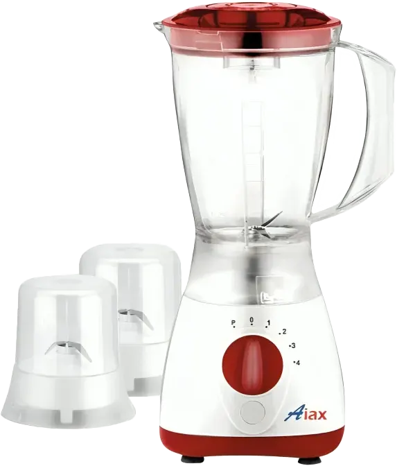 خلاط كهربائي إياكس، 400 وات، 1.5 لتر، 2 مطحنة، أبيض  KGB-05