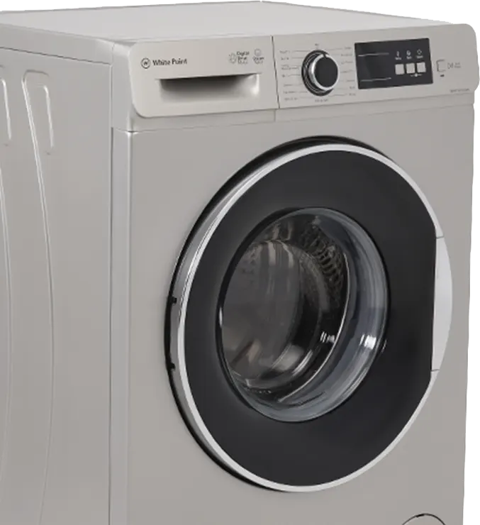 White Point Full Automatic Washing Machine, Front Loading, 8 Kg, 1000 Rpm, Digital Display, Inverter, Steam, Silver, WPW81015DSWS