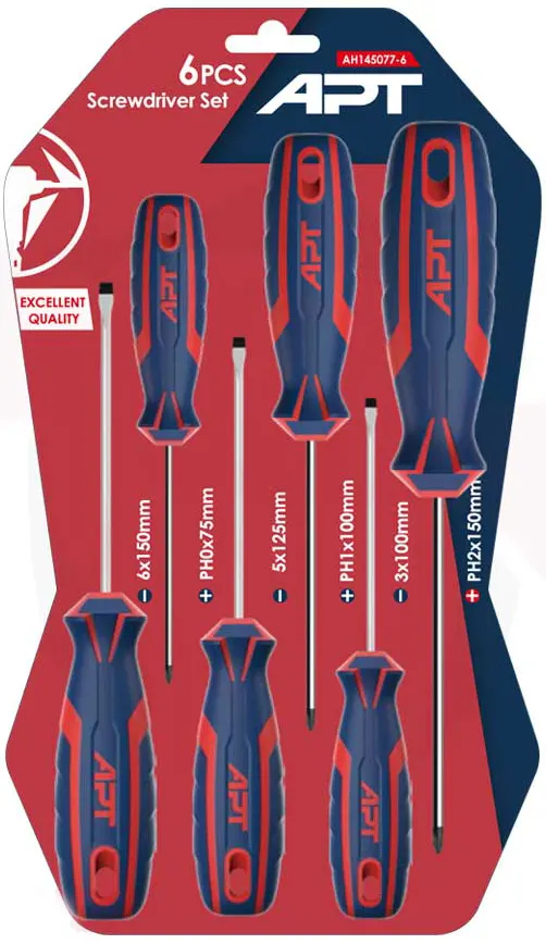 طقم مفكات اي بي تي ، 6 قطع ، يد كاوتش، AH145077-6