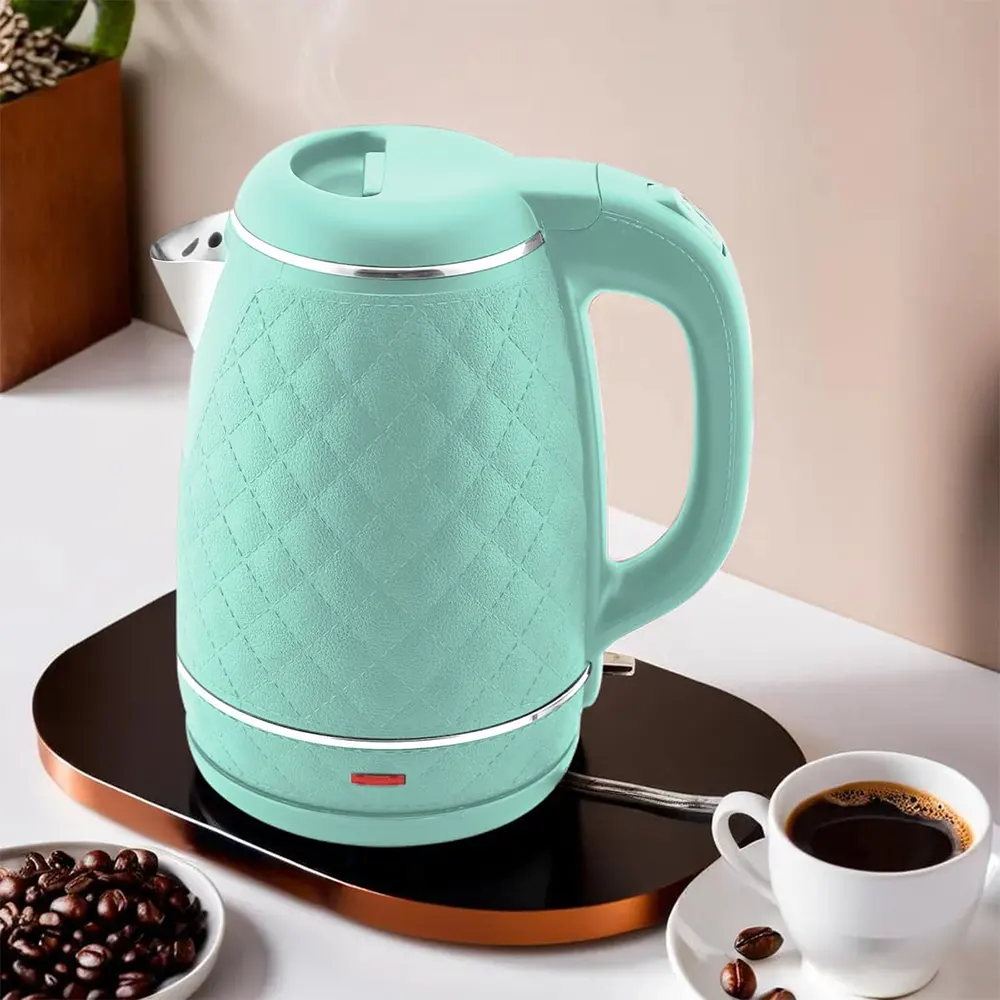 Flamingo Premier Stainless Steel-Plastic Electric Water Kettle, 1.8 Liter, 1500 Watt, Turquoise