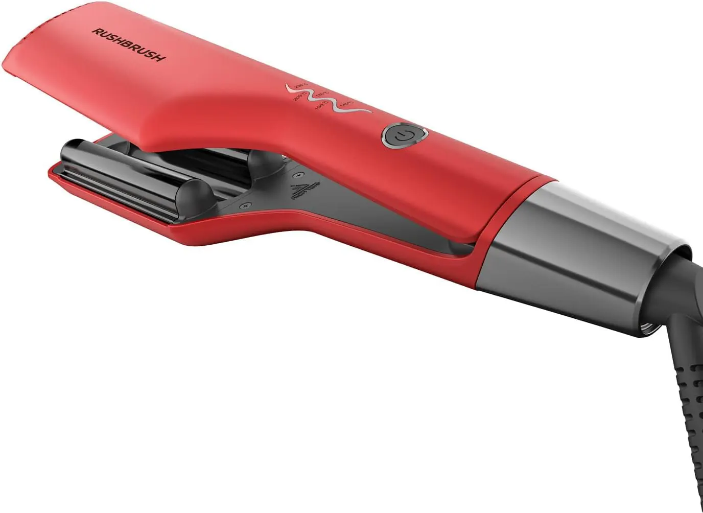 Rush Brush M1 Hair Curling Iron, Ceramic Plates, 220° C, Red