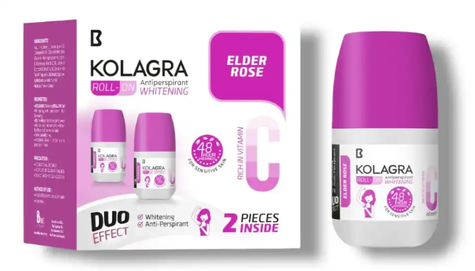 Kolagra Roll On Deodorant Elder Rose OFFER (1+1)