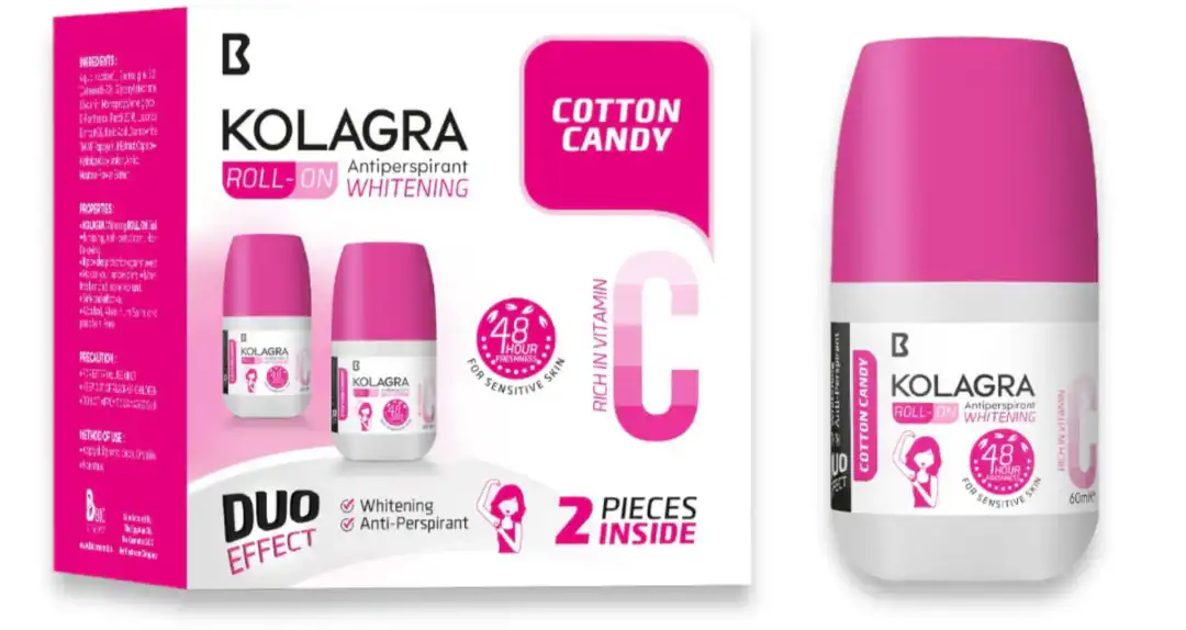 Kolagra  Roll On Deodorant Cotton Candy OFFER (1+1)