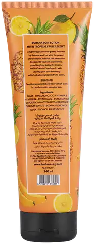 BOBANA Tropical Fruits With Hyaluronic Acid and Vitamin E BODY LOTION  240 ML