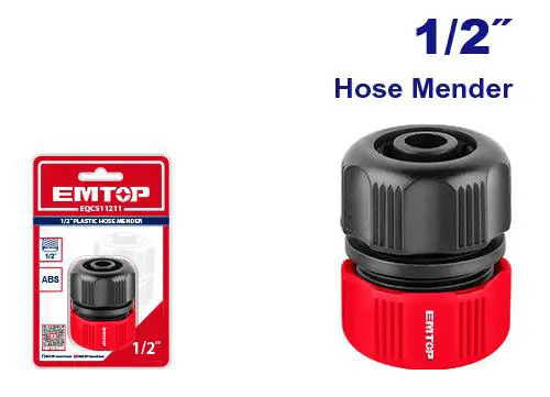 Emtop Plastic Hose Connector, 1-2 Inch, EQCS11211