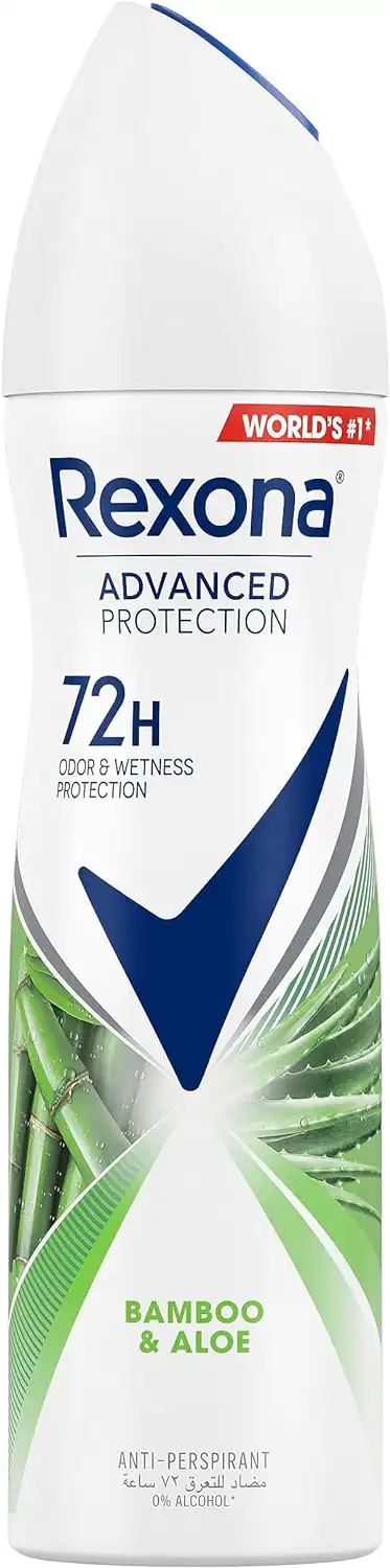 Rexona Women's Deodorant Advanced Protection with Bamboo and Aloe Vera Extract, Spray, 150 ml