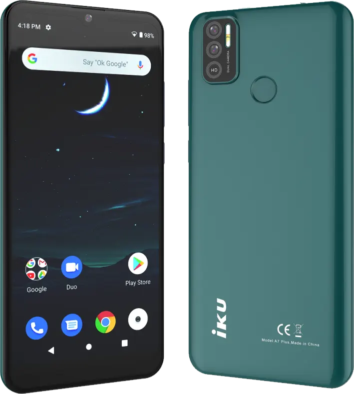 IKU A7 Plus Dual SIM Mobile, 16 GB Internal Memory, 2GB RAM, 3G Network, Emerald Green