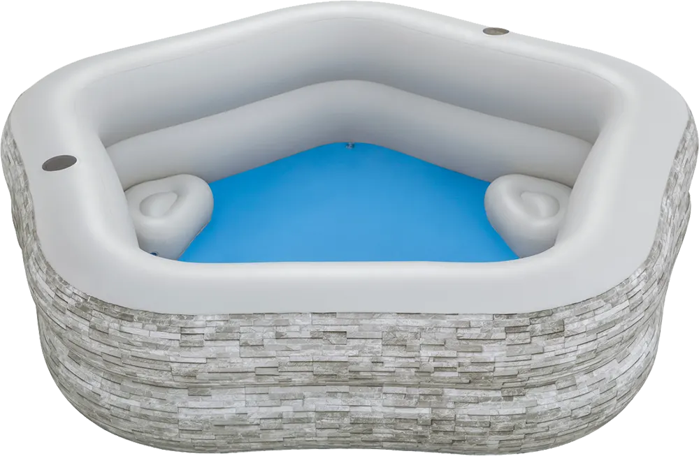 Bestway Inflatable Pentagonal Swimming Pool with Seats, 213 * 206 * 53 cm, Brown, 54423