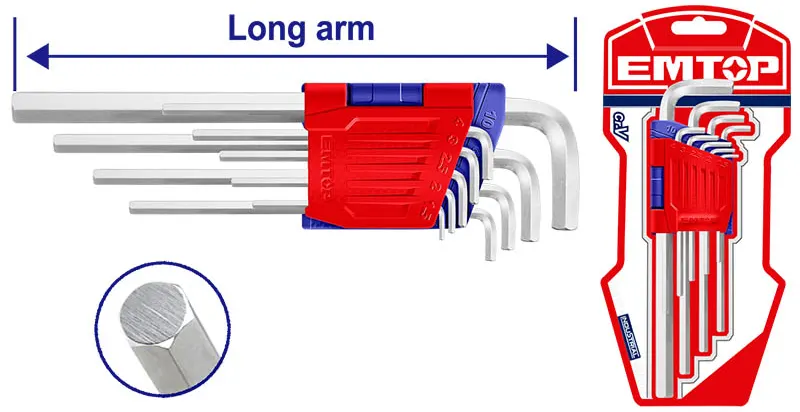 EMTOP Hex Allen Wrench Set, 9 Pieces , EHKY2091