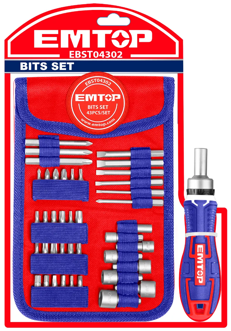 طقم مفك ولقم إم توب، 43 قطعة ، EBST04302