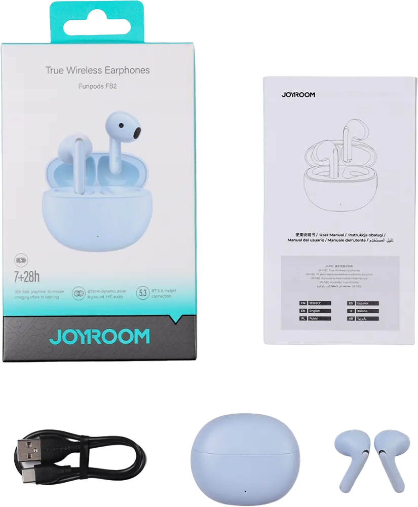 Joyroom Funpods Series True Wireless Earphones, 400mAh Battery, Blue, JR-FB2