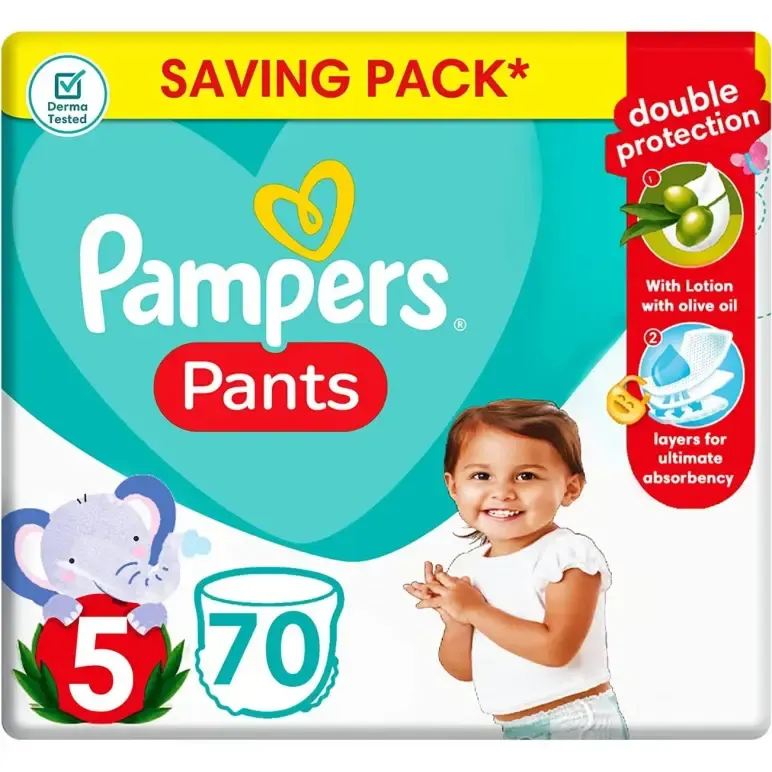 Pampers Pants diapers for babies, size 5, 70 pieces
