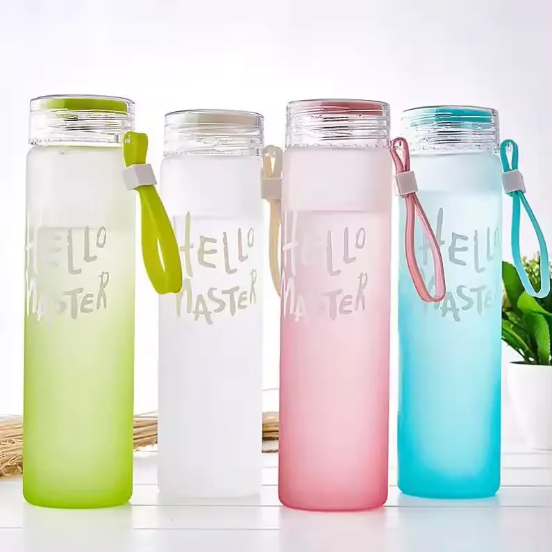 Hello water bottle, glass, 500 ml, multiple colors