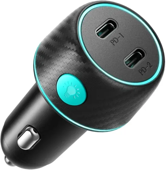 Joyroom Fast car charger , light button, 60 Watt, black, JR-CCN01