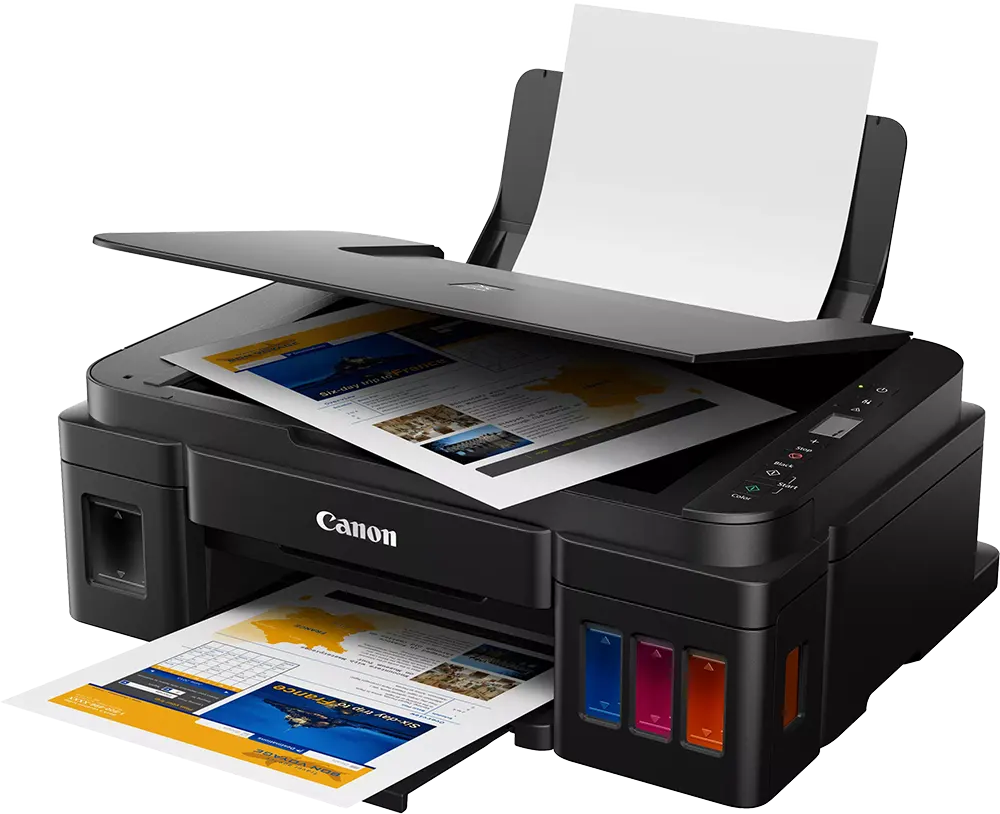 Inkjet Printer Canon PIXMA, Multifunction, Colorful Printing, USB, Black, G2410