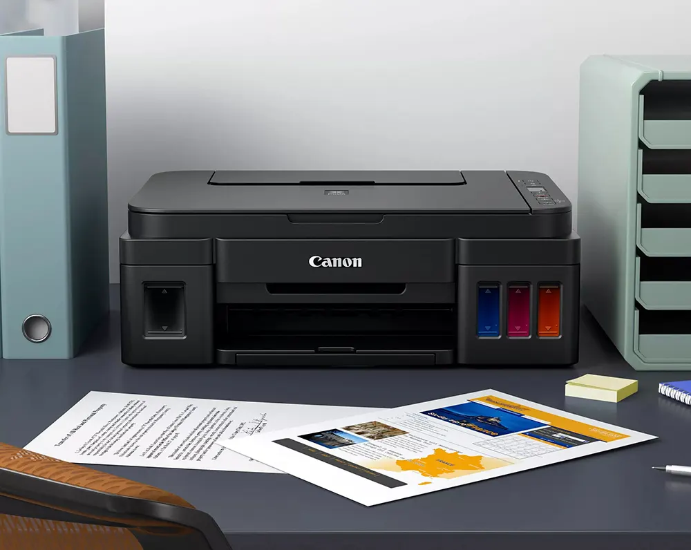 Inkjet Printer Canon PIXMA, Multifunction, Colorful Printing, USB, Black, G2410
