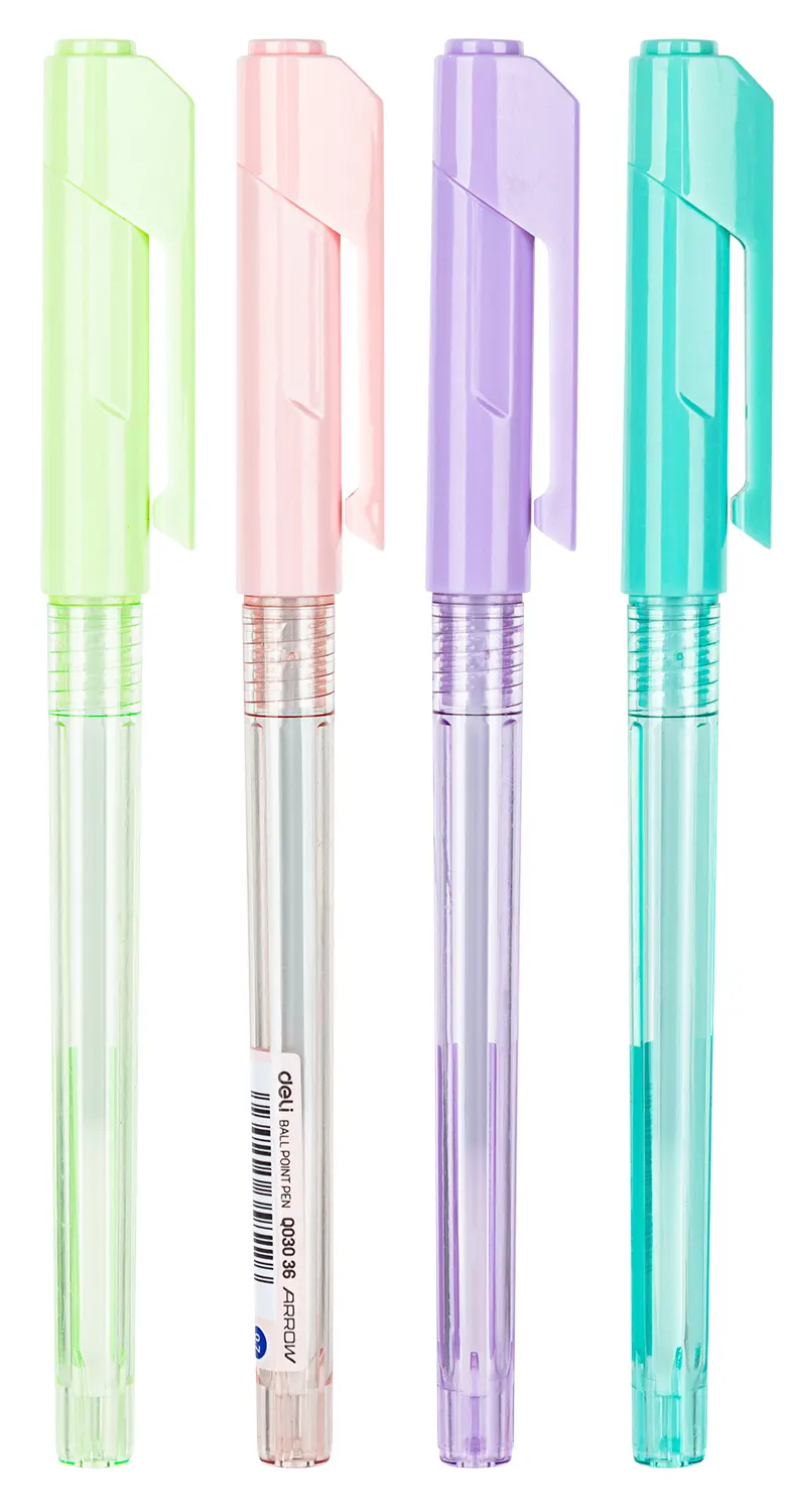 Deli Ballpoint Pen Set, 4 Pieces, 0.7 mm, Assorted Colors, EQ03036