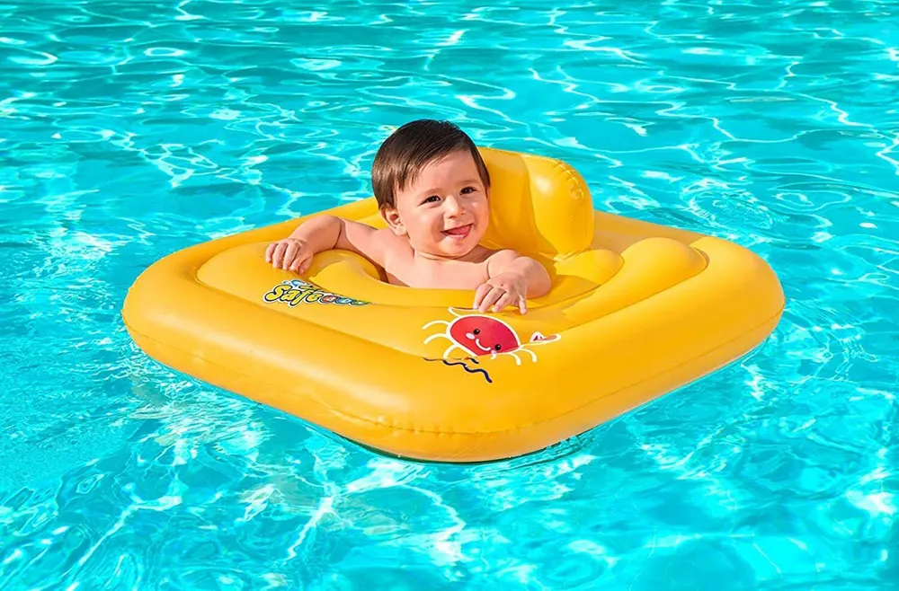 عوامة سباحة بيست واي قابلة للنفخ بمسند، أصفر، 32050