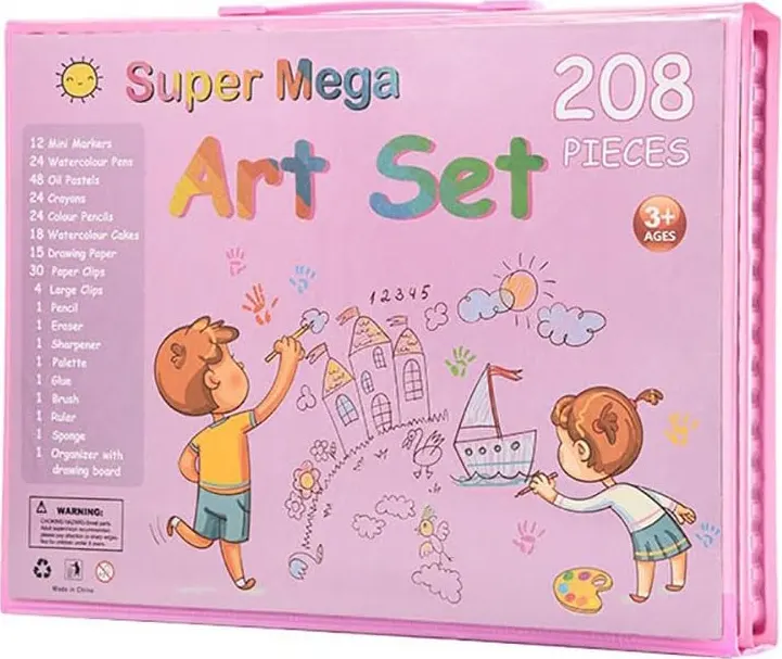Super Mega Coloring Bag, 208 Pieces, Blue-Pink