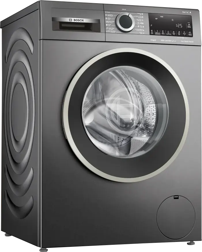 Bosch Full Automatic Washing Machine, Front Loading, 9 Kg, 1400 Rpm, Digital Display, Silver, WGA244ZREG