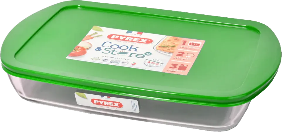 Pyrex Rectangular Casserole, 4.5 Litres, 40*27 Cm, Transparent