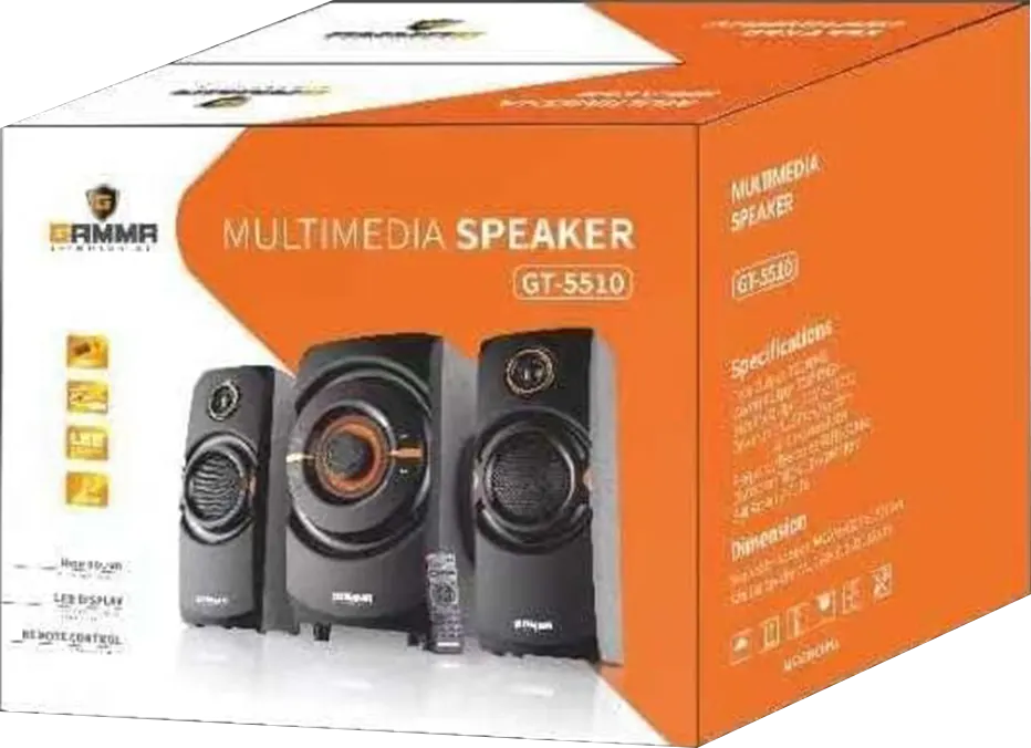 Gamma Subwoofer Speakers, 40 Watt, Bluetooth, USB Port, Black, GT-5510