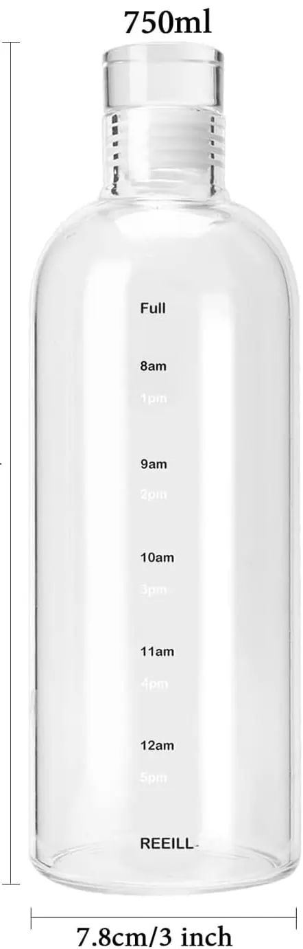 Acrylic Graded Water Bottle, 700ml, Flip Top Cap, Clear