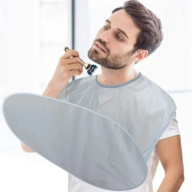 مريلة حلاقة وقص الشعر لتجميع الشعر قابلة للطي،رصاصي وأسود