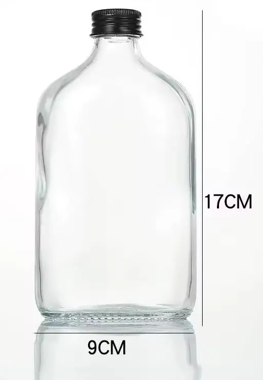 Reusable small beverage bottle with flip lid, 300 ml, transparent