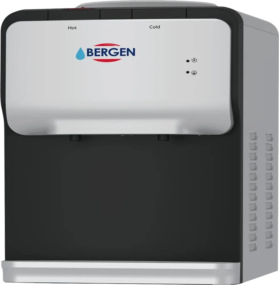 Bergen Water Dispenser, 2 Taps (Cold + Hot), Silver x Black, BYT-553
