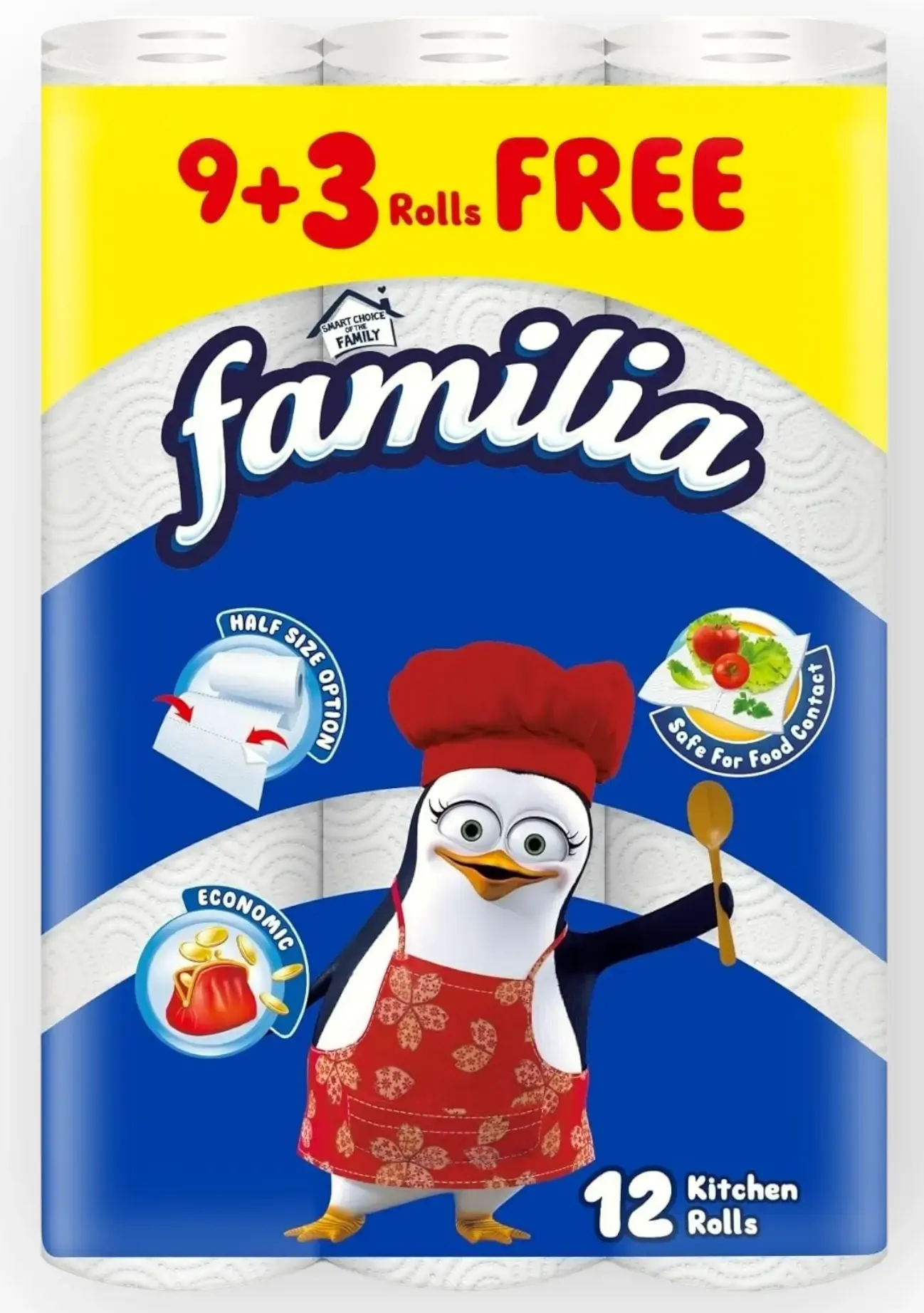 مناديل مطبخ فاميليا كلاسيك ، 2 طبقة، 12 قطعة رول