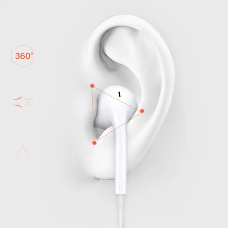سماعة أذن سلكية من أوبو، قابس 3.5 ملم، أبيض، MH150