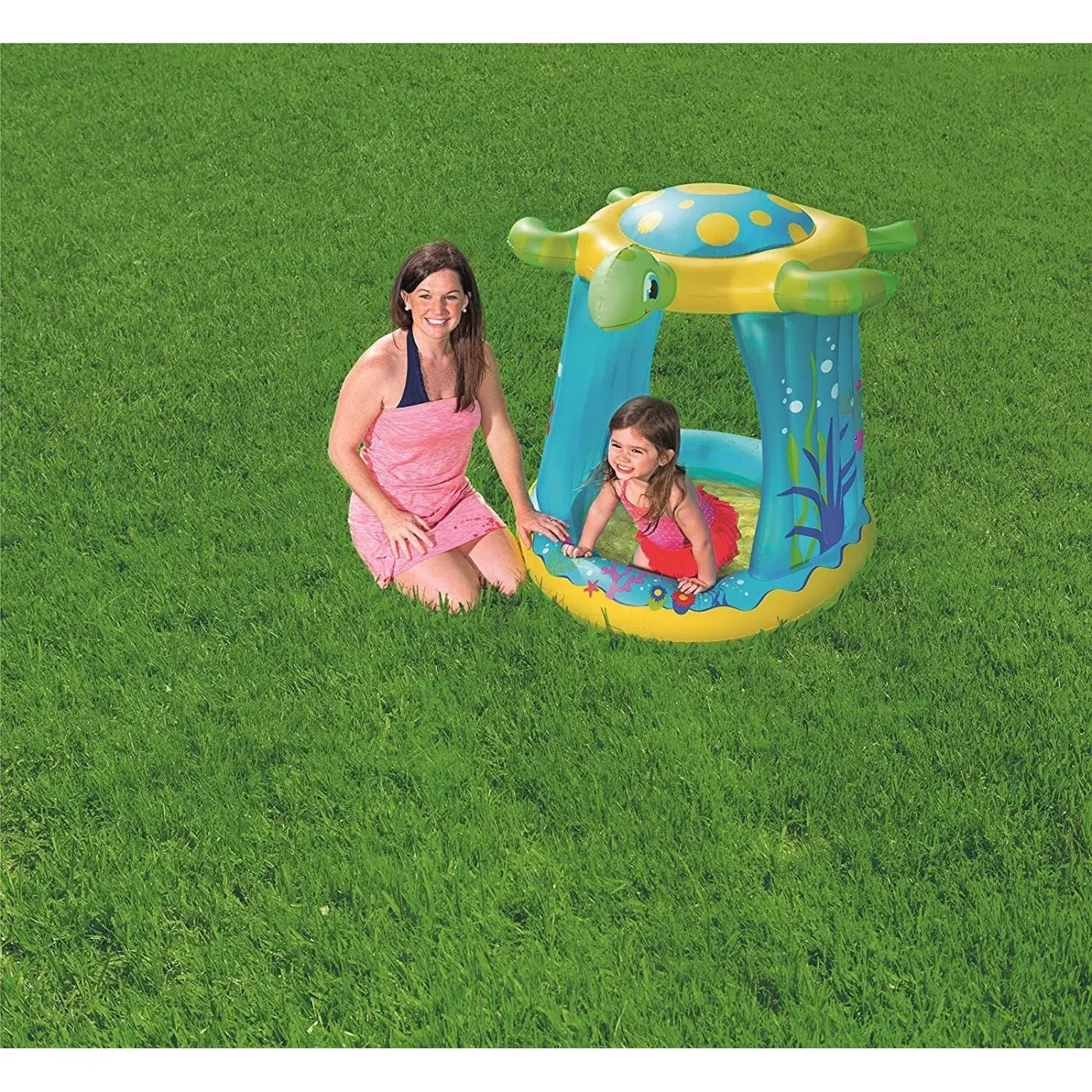 Bestway Inflatable Swimming Pool, 109 x 96 x 104 cm, Turtle design, Colors, 52219