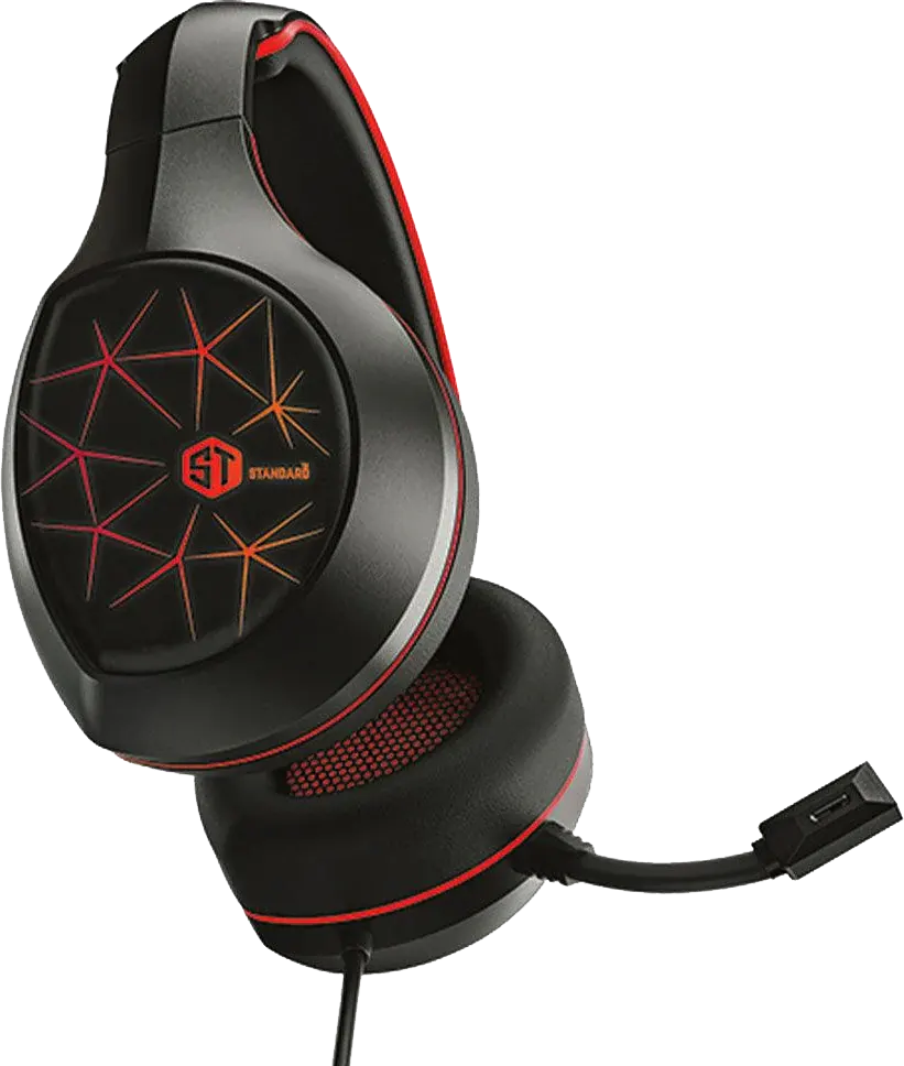 Standard Wired Gaming Headset, Wired, Microphone, LED Light, Black*Light Red, GM-3501LR