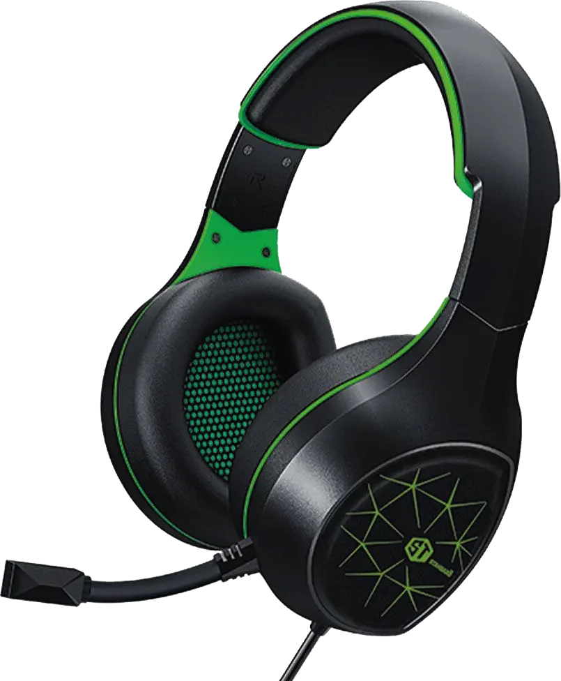 سماعة رأس سلكية للألعاب، سلكية، ميكروفون، ضوء LED ، أسود*اخضر ، GM-3501G