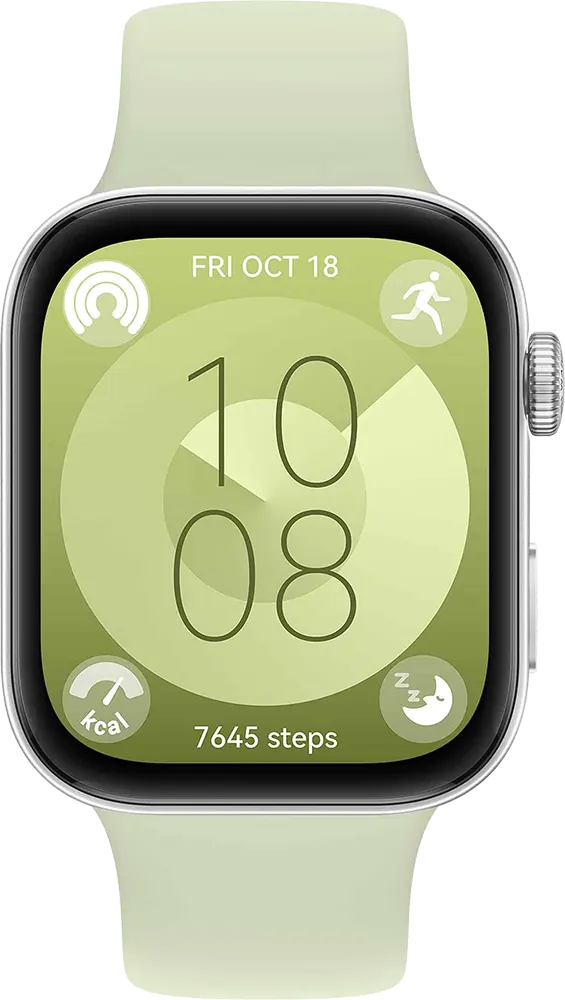 ساعة هواوي فيت 3 ذكية، شاشة اموليد 1.82 بوصة، سوار مطاطي، مقاومة للماء، أخضر