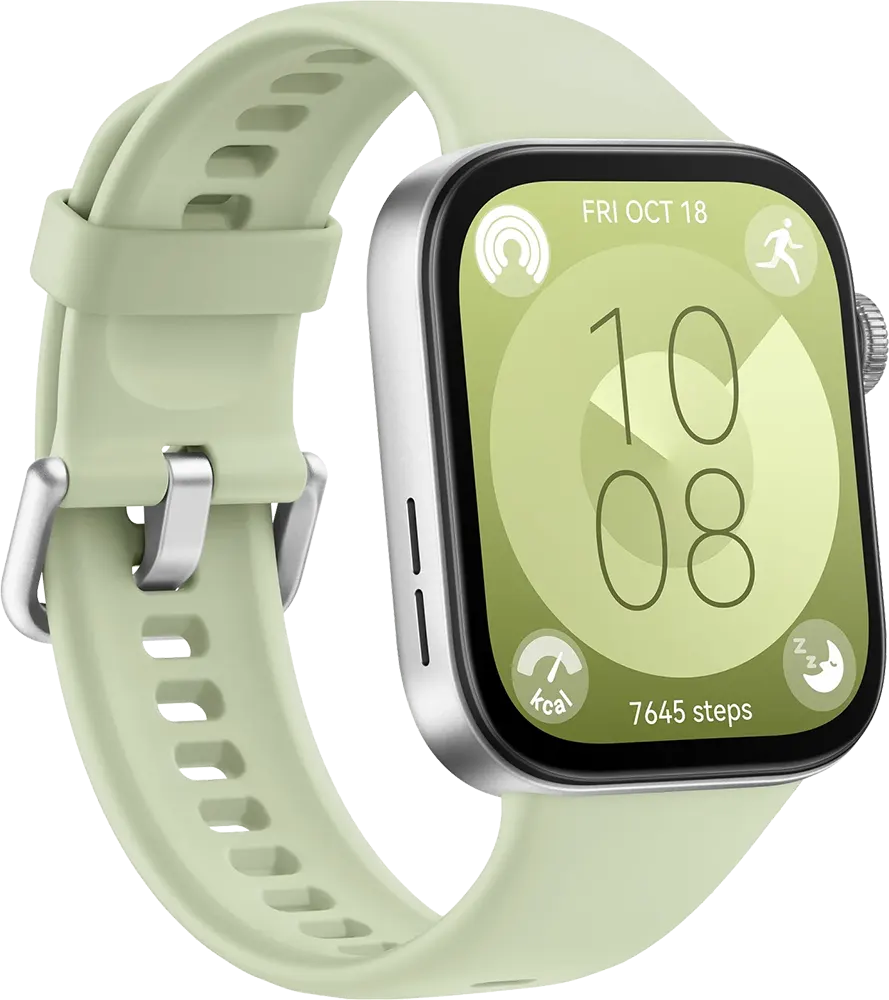 ساعة هواوي ذكية فيت 3، شاشة اموليد 1.82 بوصة، سوار مطاطي، مقاومة للماء، أخضر