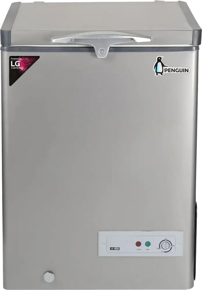 ديب فريزر أفقي بنجوين، ديفروست ، 171 لتر ، موتور ال جي ، ستانلس ستيل داخلي ، فضي، CF171