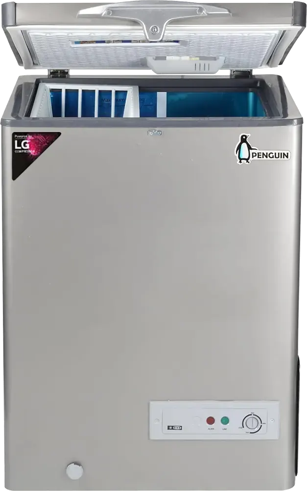 Penguin Chest Freezer, Defrost, LG Motor, Stainless Steel, Silver, CF171