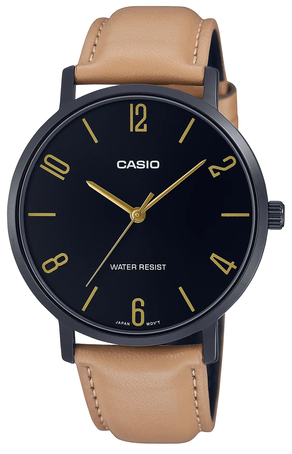 ساعه كاسيو رجالي ، عقارب سوار جلد ، بني MTP-VT01BL-1BUDF