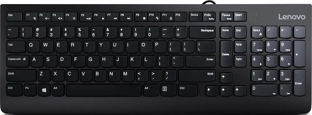 لوحة مفاتيح وماوس سلكية لينوفو 300، USB، أسود